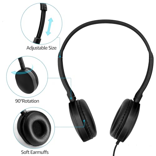 30 Pack Kids Headphones Bulk for School, Wired Kids Classroom Headphones Adjustable with 3.5 mm Jack for School Library Students Children Teens - size: 30 Pack (Black)