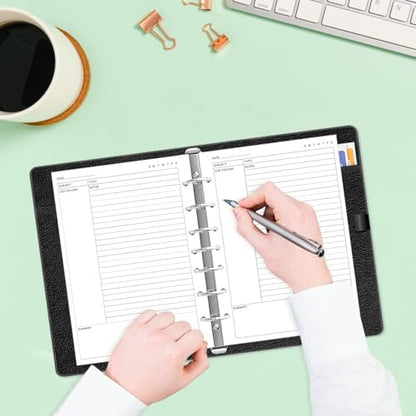 Cornell Notes Filler Paper for 3/7 Mini Binders - 50 Sheets/100 Pages Note Taking Loose Leaf Paper, 100 gsm, 5.8" x 8.3" - size: 1-Pack, style: 7-Hole/Desk Size 4