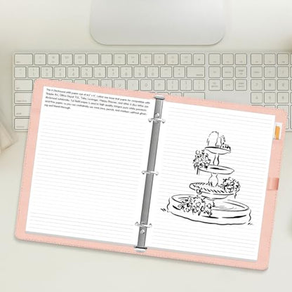 3-Hole Lined Refill Paper, Letter Size Punched Ruled Filler, 100 Sheets / 200 Pages, 100gsm White Paper, 8.5'' x 11'' - size: 100 Sheets, style: 3-Hole