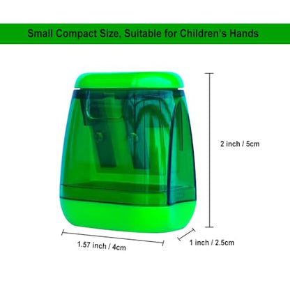 Colored Manual Pencil Sharpeners in Bulk, BOPART 24pcs Small Handheld Pencil Sharpener Dual Holes with Lid for Kids Adults at Classroom School Office Home (4Pcs Sharpeners - D) - style: 4Pcs Sharpeners - D