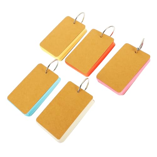 Creative Blank Flashcards Binder Rings Portable Diy Memo Cards for Vocabulary Study Notes and Daily Planning Pink Light Blue White Light Yellow Orange