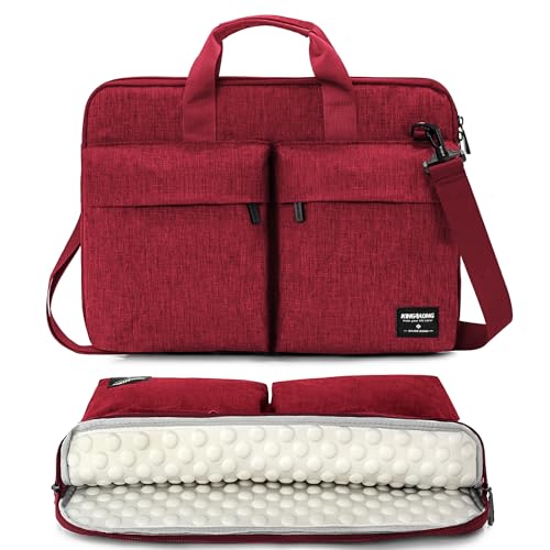 KINGSLONG 15.6 inch Laptop Shoulder Bag Sleeve, Slim Shockproof Computer Notebook Ultrabooks Carrying Case Handbag Cover Fit for Acer Asus Dell Lenovo HP, Red - color: Red, size: 15 - 15.6 Inch