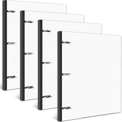 INFUN 1 Inch Telescoping 3 Ring Binder- 4 PCS-White, Portable Plastic Binder with Telescoping Spine, 3 Ring Binders with Foldable Front Cover Holds 8.5" x 11" Paper for School,Office and Homes - color: White, size: 1 Inch, style: 4 PCS