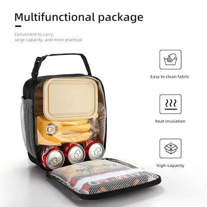 Lovoeo Lunch box Lunch bag for men women Insulated Lunchbox Lunch bags for Work Picnic Travel (Black) - color: Black