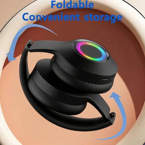 Bluetooth Headphones Over Ear,Wireless Headphones Low Latency, Hands-Free Calls, Noise Reduction Headphones Deep Bass, HiFi Stereo Foldable Headset for Sports Travel Cellphone Tablet Office