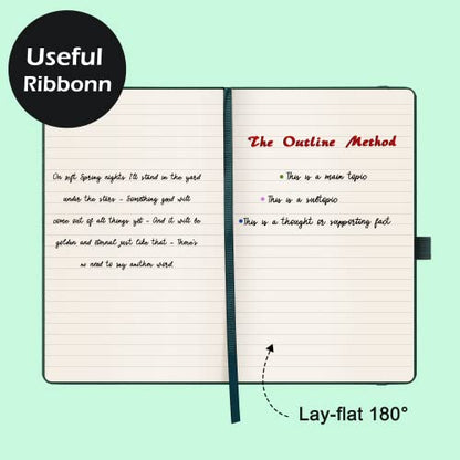 Ruled Notebook/Journal - Classic Lined Journal/Notebook, 5.3'' x 8.26'', Hardcover with Thick Paper, Banded + Pen Holder +Inner Pocket - Turquoise - color: Turquoise, size: Ruled