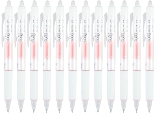 PILOT FriXion Aura Retractable Erasable Gel Pens, Fine Point 0.7 mm, Salmon Ink, Dozen - color: Salmon