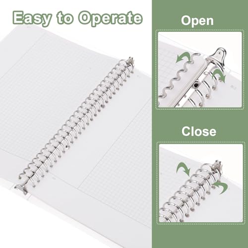 M&G Telescoping Binder Notebook, B5 26 Holes Spiral Ring 60 Sheets Notepaper Refillable Ring Binder with Frosted Cover for Office Home, Partially Grid Lines