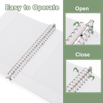 M&G Telescoping Binder Notebook, B5 26 Holes Spiral Ring 60 Sheets Notepaper Refillable Ring Binder with Frosted Cover for Office Home, Partially Grid Lines
