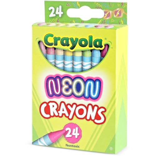 Crayola Neon Crayons, Back To School Supplies, 24 Count