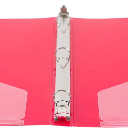 JAM PAPER Plastic 0.5 inch Binders - Fuchsia Pink 3 Ring Binders - 2/Pack - color: Pink, size: 0.5 inch (Pack of 2)
