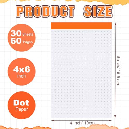 Tenceur 8 Pack Graph Paper Pad 4 x 6'', Grid Paper Blueprint Drafting Note Pad Quad Ruled Notebook Memo Pads Math Engineer Notepads Scratch Pads, 30 Sheets/pad(Dot Grid,4 Dot Per Inch)
