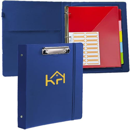 3 Ring Binder 1 Inch, Binders with Clipboard, 5 Dividers with Pockets, and Labels for School and Office (Dark Blue, Letter Size) - color: Dark Blue