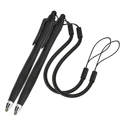 Xiaokeis 2 Pcs Portable Spring Rope Stylus Pen, Scratch Proof Pen with Stylus Tip Touch Pen for Touchscreen, Stylus Pen for Touch Screens Touch Pen for Drawing, Sketching and Note-Taking(Black)