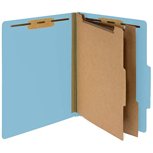 Blue Summit Supplies 30 Letter Size Light Blue Classification Folders, 2 Dividers, 2 Inch Tyvek Expansions, Durable 2, Letter Size, Light Blue Color, 30 Pack
