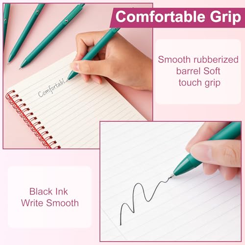 10 Pack Fidget Pens for Adults, Anxiety Relief Ballpoint Pens, 1mm Smooth Writing for Journaling and Bible Study, Soft Rubber Barrel, Sensory Office and School Supplies（Green） - color: Green