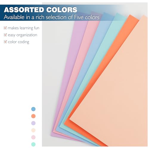 pmybupo 50-Pack Folders with Pockets,Paper Earthy Orange Two-Pocket Folders,Soft Macaron Colors,Efficiently Organize Your Study & Office Documents - color: 4030u