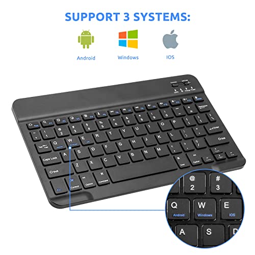 Bluetooth Keyboard Mini Wireless Keyboard for Apple iPad 10th/11 Generation, Amazon Fire HD 10/8 Max 11, Samsung Tablet, Android Phone - 10-Inch Slim, Portable, Rechargeable, Black - color: 10 inch Black