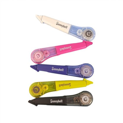 19.69ft Correction Tape Pen, 5-Count Pack, Dry Instantly, Stretch Resistant, not Easy to Break, as Smooth as Writing, Perfect for School, Office Supplies, Black White Red Yellow Blue - size: 1 Count (Pack of 5)