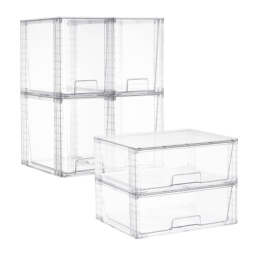 Vtopmart 6pack Clear Storage Dawers - style: 2 Wide+4 Large