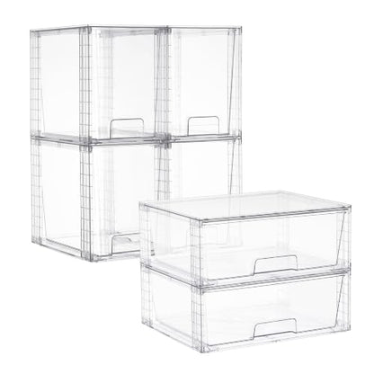 Vtopmart 6pack Clear Storage Dawers - style: 2 Wide+4 Large