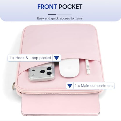 TiMOVO Laptop Sleeve for MacBook Neo 13" 2026 A18 Pro, Pink | Shockproof Protective Bag with Pockets & Handle, Fits MacBook Neo 13" 2026 Model A3404 A18 Pro Chip - color: Pink, size: 13.3 Inch