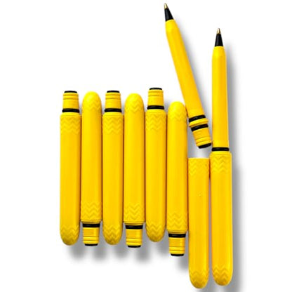 The USA Made Pocket Pen – 8 Pack – compact, affordable, lightweight, EDC black ink ballpoint pen – waterproof and floats – carries small, writes big (Kanary Yellow) - color: Kanary Yellow