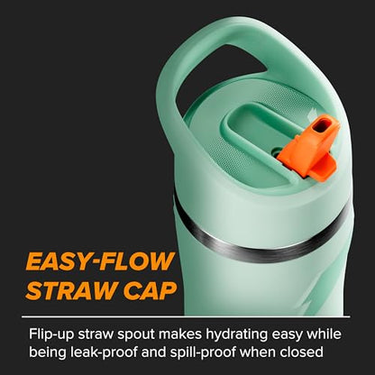 Gatorade 'Overtime' 22oz Stainless Steel Water Bottle, Straw Cap, Sage - color: Sage, size: 22 Ounces, style: Straw Cap