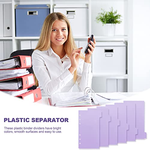 Koqye 12PCS Purple Personal Dividers with 6 Blank Tabs & Planner Stickers | 3.75" x 6.75", Plastic Side Tab Dividers Refillable Page Protectors for 6-Ring Binders, Planner, Agenda - color: Purple - 2 Set