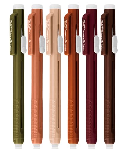 Mr. Pen- Retractable Mechanical Eraser Pens, 6 Pack, Earthy Colors | Latex-Free Precision Pencil Erasers for Artists, Students, Drawing, Sketching & Drafting - color: Earthy, size: Pack of 6