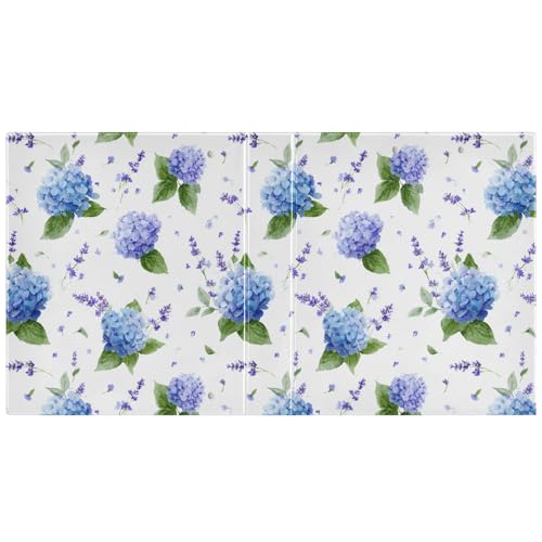 Blue Hydrangea and Lavender Binder 3 Ring 1.5 Inch Binder with Clipboard&Pockets, Hardcover Binders Heavy Duty Large File Folder for Office School Supplies - Holds 200 Sheets - color: Blue Hydrangea and Lavender, size: 1 Pack-12.4x10.63in