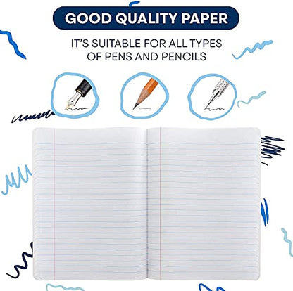 Emraw Black & White Marble Style Cover Composition Book with 100 Sheets of Wide Ruled White Paper (8 Pack) - color: Black Marble, size: 8 Pack