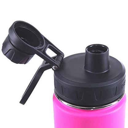 DRINCO Stainless Steel Water Bottle Spout Lid Vacuum Insulated Double Wall Water Bottle Wide Mouth (40oz 32oz 22oz 18oz 14oz) Leak Proof Keep Cold Sport Camping Hiking (22 oz, 22oz Island Pink) - color: 22oz Island Pink, size: 22 Ounces