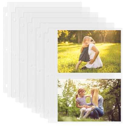 Aegero 25 Pack 5 x 7 Photo Sleeves for 3 Ring Binder(100 Pictures), Heavy-Duty Archival Photo Page Protectors, Clear Picture Album Refill Pages Holds, Acid-Free - size: 5x7inch-2pocket, style: 25 pack