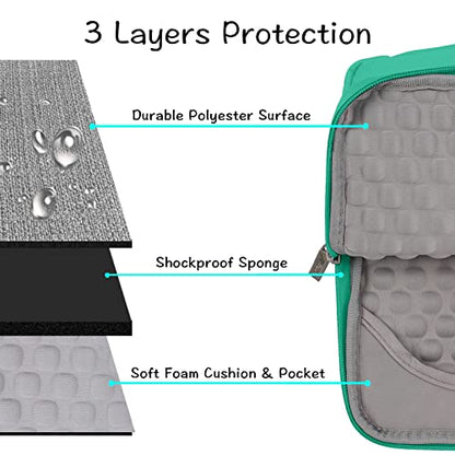 MOSISO Laptop Case 13.3 inch, 13.3 inch Laptop Sleeve with Handle | Compatible with MacBook Air/Pro 13/Pro 14, HP Dell ASUS Lenovo, Polyester Multifunctional Computer Bag, Biscay Green - color: Biscay Green, size: 13.3 inch