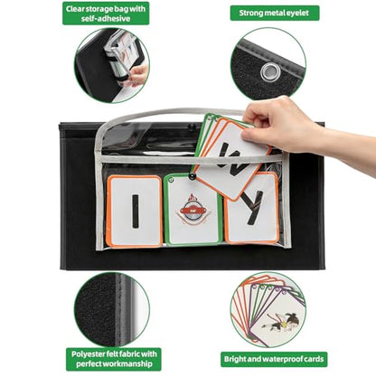 ANSTROUT CVC Word Builder Desktop Pocket Chart with 107 Phonics Flash Cards, Kids Word Builder Games for Learn to Read CVC CVCC CCVC Words, Phonics Learning Tool for Preschool Kindergarten Classroom.