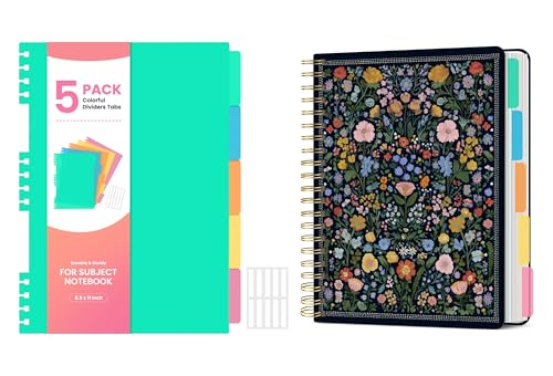 Spiral Lined Notebooks and Removable Dividers & Tabs