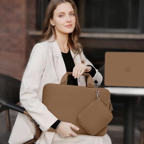 MOSISO Laptop Case 16 inch, 15-15.6 inch Laptop Sleeve Bag Compatible with MacBook Pro 16, HP Acer Dell Lenovo ASUS, Neoprene Carrying Computer Bag with Handle&Detachable Small Case, Mocha - color: Mocha, size: 16 inch