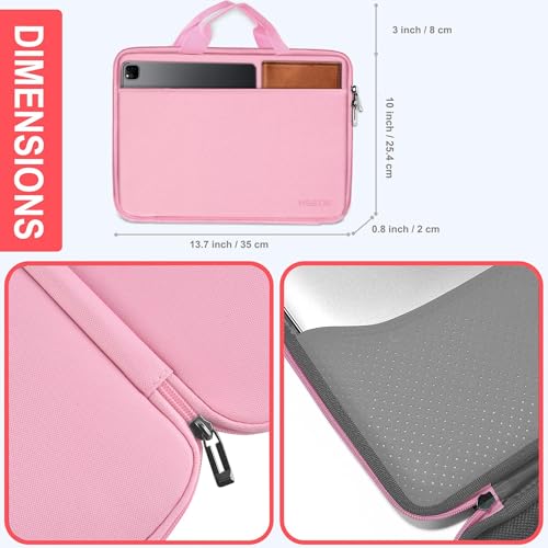 Hseok Laptop Case 13.3-14 Inch Sleeve,TSA Shockproof Computer Handbag,Compatible with MacBook Neo/Pro 14 M5/M4/M3/M2/M1,All Models 13.3" MacBook Air/Pro,XPS 13/14,Most 13-14 Notebooks,Pink - color: Pink