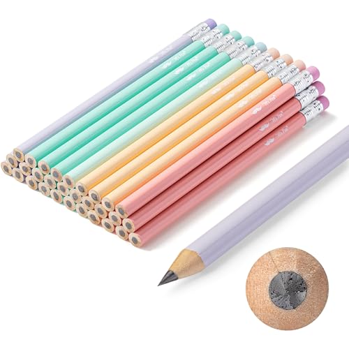 Mr. Pen- Jumbo Pencils, 30 Pack, Colorful Barrels | Smooth Black 2 HB Graphite Cores, Large Preschool Pencils, Smooth Writing Lead for Kindergarten, Kids and School Supplies - color: Soft Pastel Barrels, size: 30 pcs