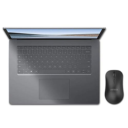 Arteck 2.4G Wireless Mouse with Nano USB Receiver Ergonomic Design Silent Clicking for Computer/Desktop/PC/Laptop and Windows 10/8/7 Build in Rechargeable Battery (Black) - color: Black