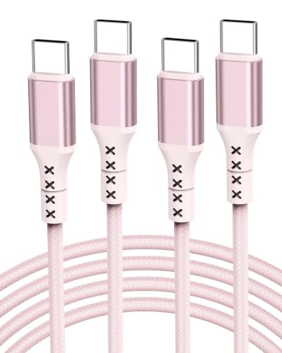 USB C Cable 15FT 2-Pack,Pink USBC 60W Fast Charging for MacBook Neo | Extra-Long , 60W PD Fast Charging, 480Mbps Sync, Braided, for MacBook Neo-Blush Pink, for iPhone 17/16/15,HP Book Pro14 - size: 15FT