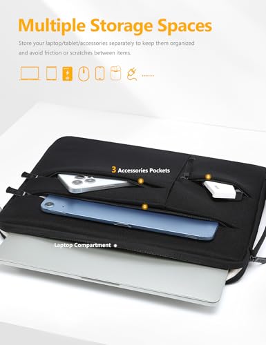 HYZUO 13 Inch Laptop Case Sleeve Bag for MacBook Air 13 M5 A3449 M4 M3 M2 M1 2026-2018, 13" MacBook Neo 2026 A3404, MacBook Pro 13 M2 M1 2026-2016, iPad Air/Pro 13, Surface Pro, XPS 13, Black - color: Black, size: 13 Inch