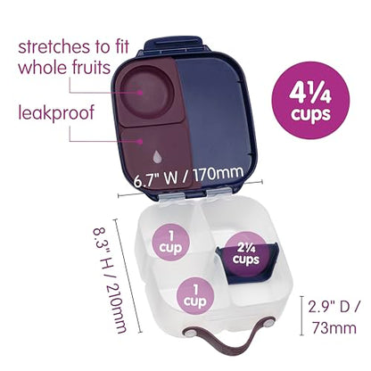 b.box Harry Potter Mini Lunch Box Kids | 4.25 Cup Leak Proof Bento Box for Kids Ages 3+ | 3 Compartment Snack Containers, School Lunch Container, Dishwasher Safe, BPA-Free, PFAS-Free - color: Harry Potter, size: 1-pack