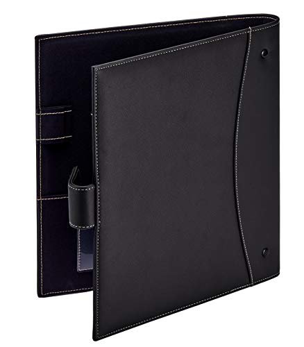 It's Academic Executive Faux Leather Portfolio Folder, Black - color: Black, style: 11.5" x 12"