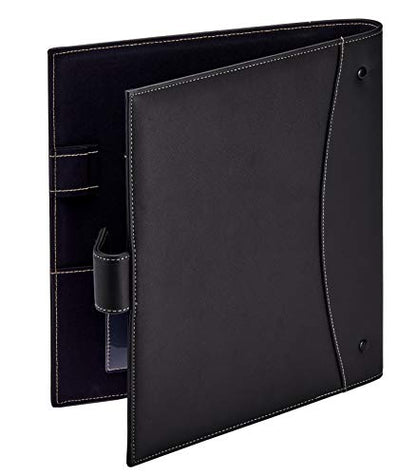 It's Academic Executive Faux Leather Portfolio Folder, Black - color: Black, style: 11.5" x 12"