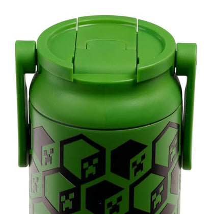 Igloo MineCraft Creeper 20 oz Sipper Glow in the Dark Sports Sipper, Stainless Steel Hydration Can with Lid & Straw, Insulated Water Bottle - color: 20 Oz Creeper