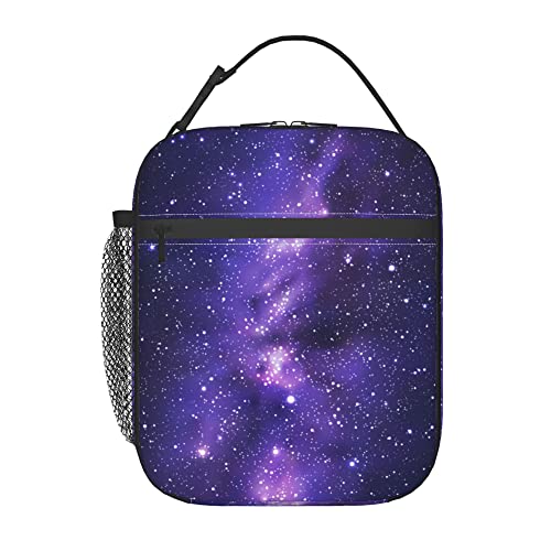 Starry sky Lunch Bags For Men Women Boys Girls Reusable Tote Lunch Bags For Office Work School Picnic Camping Thermal Insulation And Cold Preservation - color: Starry sky