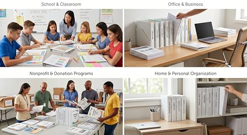 (50 Pack) 1 Inch Binders 3 Ring Hardcover Binders in Bulk with Clear View Cover, Pockets for Classroom, Office, Portfolios | Bulk School, Teacher, Office Supplies (Black & White Mix Pack) - color: Black & White Mix Pack
