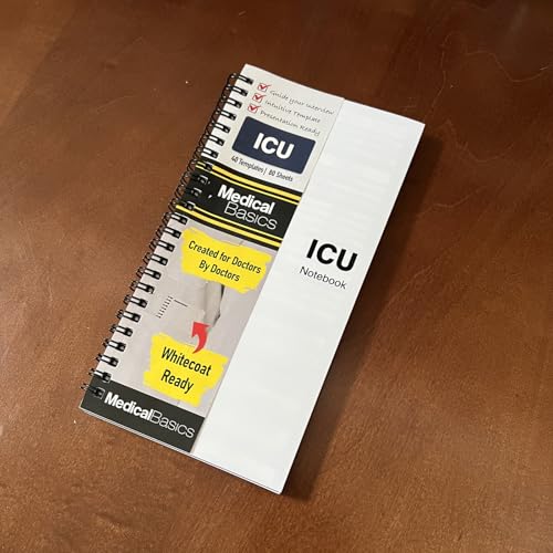 ICU Tall Notebook 2-Pack – Intensive Care Unit Rounding Templates for Medical Students, ICU Residents, NP, PA